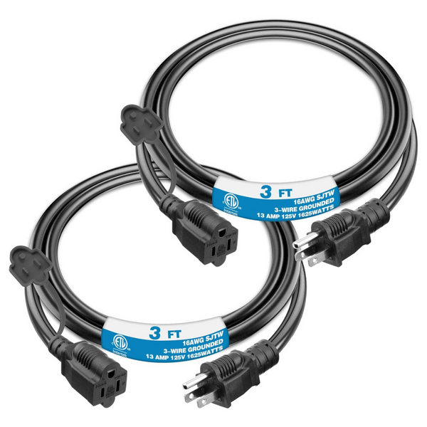 2-Pack K KASONIC 3ft Outdoor Extension Cords