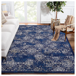 5x7 Washable Floral Medallion Accent Rug