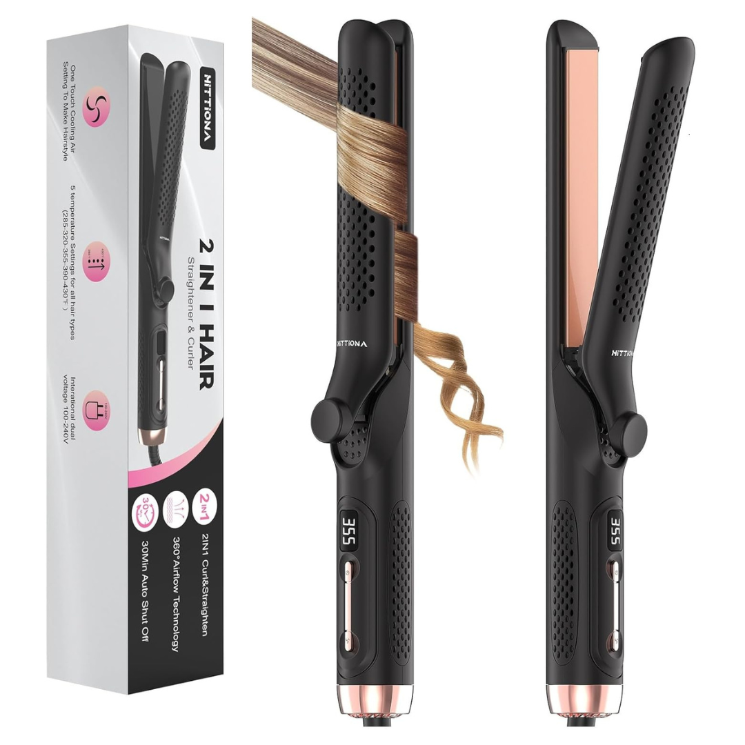 1.25 Inch 360 Airflow 2-in-1 Hair Curler And Straightener