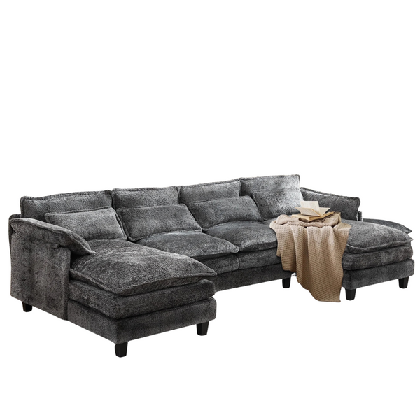 109.45" Modular Sectional Sofa W/ Double Cushion Sleeper Chaise