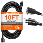 Huanchain 10ft 16 Gauge Waterproof Extension Cord