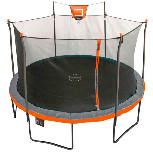 15ft Multiplay Trampoline & Enclosure Combo Set with Basketball