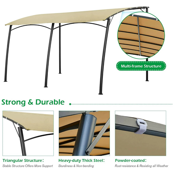 Aecojoy 13ft x 10ft Outdoor Wall Mounted Gazebo