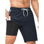 9" Men's Gym Basketball Shorts with Liner & Pockets (various colors/sizes)