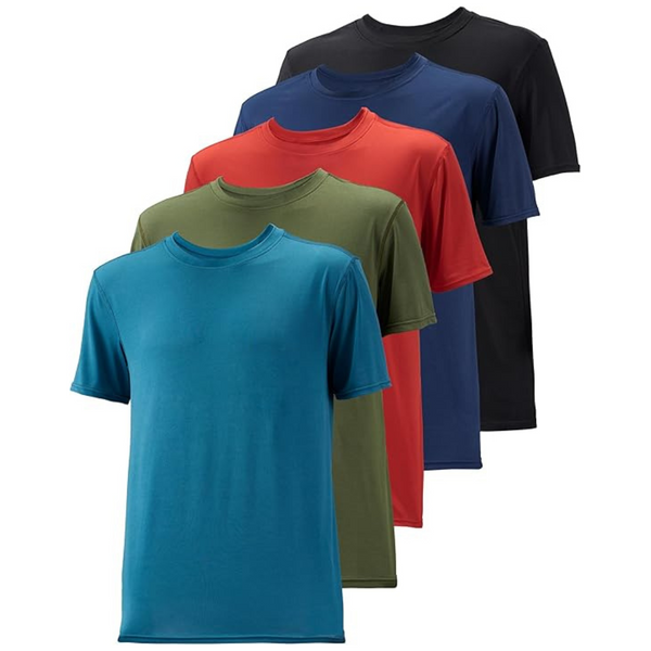 5-Pack Quick-Drying Athletic Short Sleeve T-Shirts