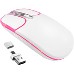 Rechargeable Leather Button RGB Wireless Mouse