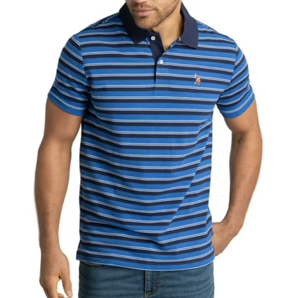 U.S. Polo Assn. Men's Stripe Pique Polo Shirt (2 colors)
