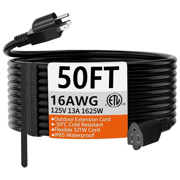 Huanchain 50ft 16 Gauge 3-Prong Outdoor/Indoor Electric Cord