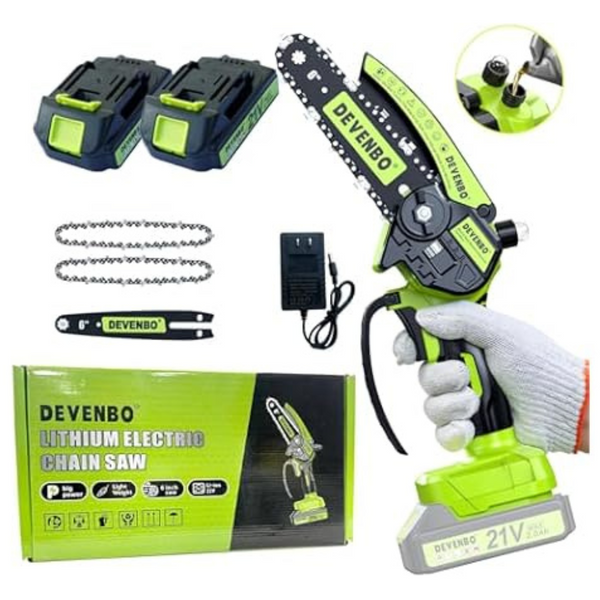 Devenbo 6" Cordless Electric Mini Hand Chainsaw