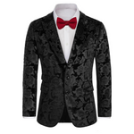Grace Karin Men's Floral Slim Fit Velvet Tuxedo