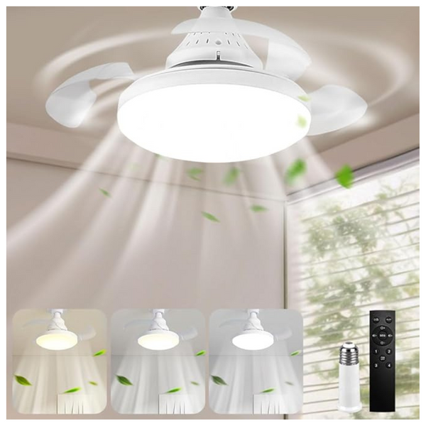 16" Retractable Ceiling Fans With 3200 Lumens Lights And Remote