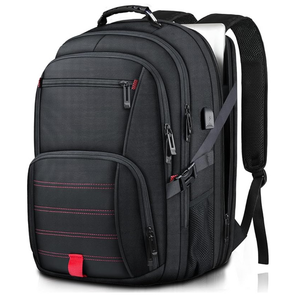Men's 17.3" 50L Water Resistant Laptop Backpack W/ USB Port