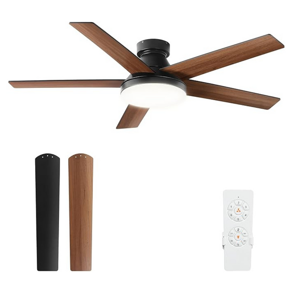 52" Low Profile Ceiling Fan With Light & Remote