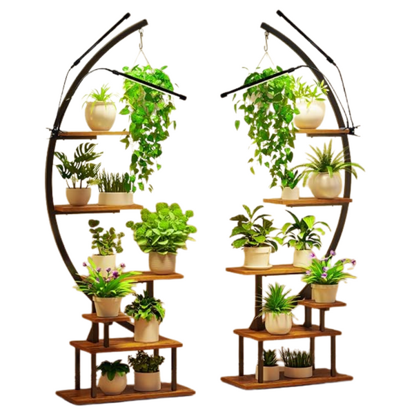 2-Pack Greenstell 7-Tier Plant Stand With Grow Light