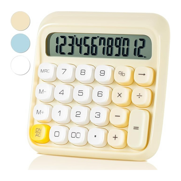 Deli 12 Digit Mechanical Switch Calculator With LCD Display