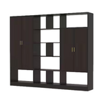 Fufu&Gaga Dark Brown Warnut Wooden 94.5" Bedroom Wardrobe