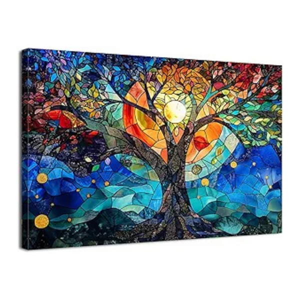 12"x 16" Colorful Tree of Life Abstract Wall Art