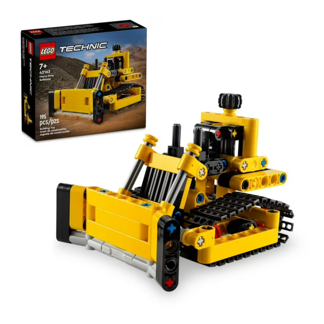 195-Piece LEGO Technic Heavy-Duty Bulldozer Building Toy Set (42163)