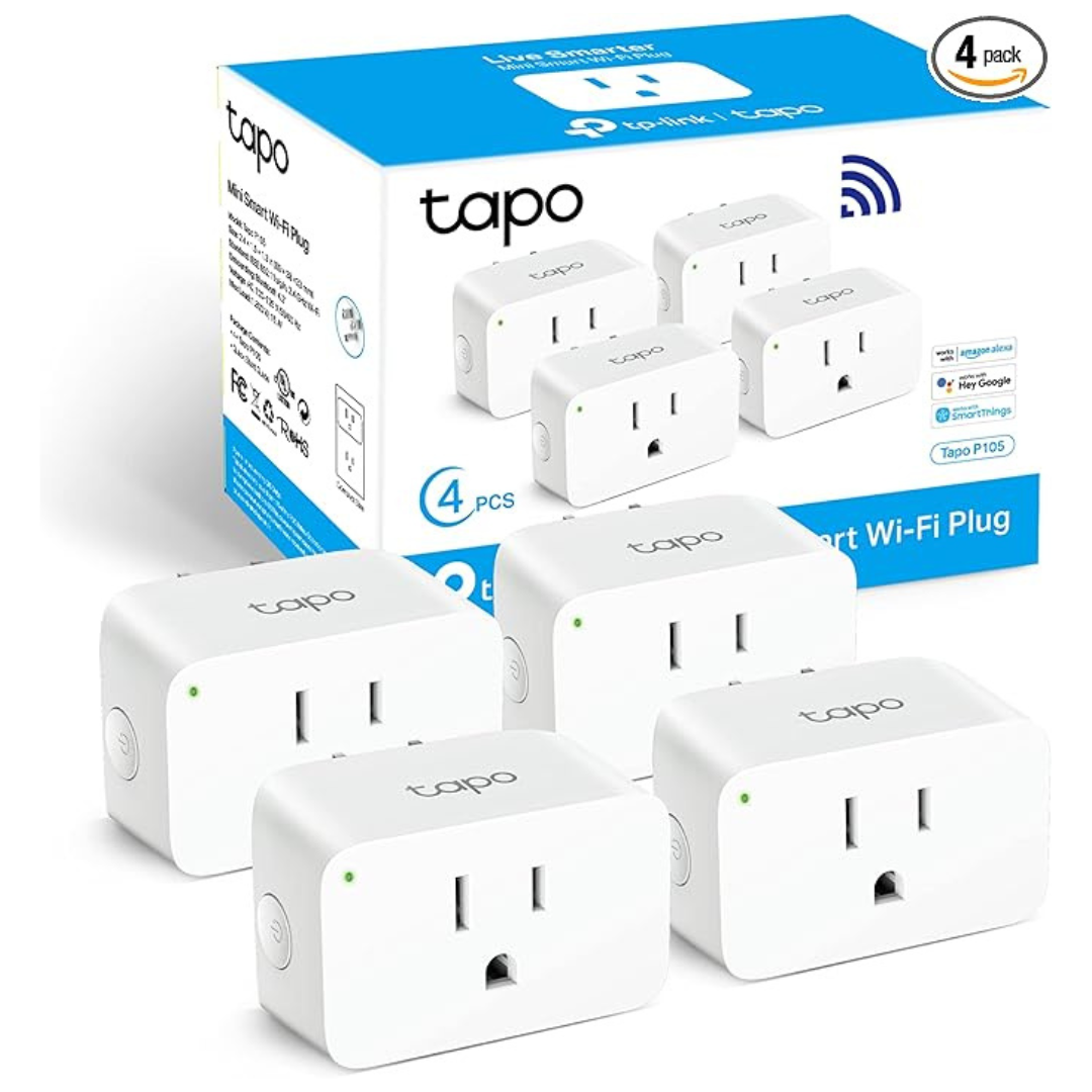4-Pack TP-Link Tapo P105 Smart Mini WiFi Plugs