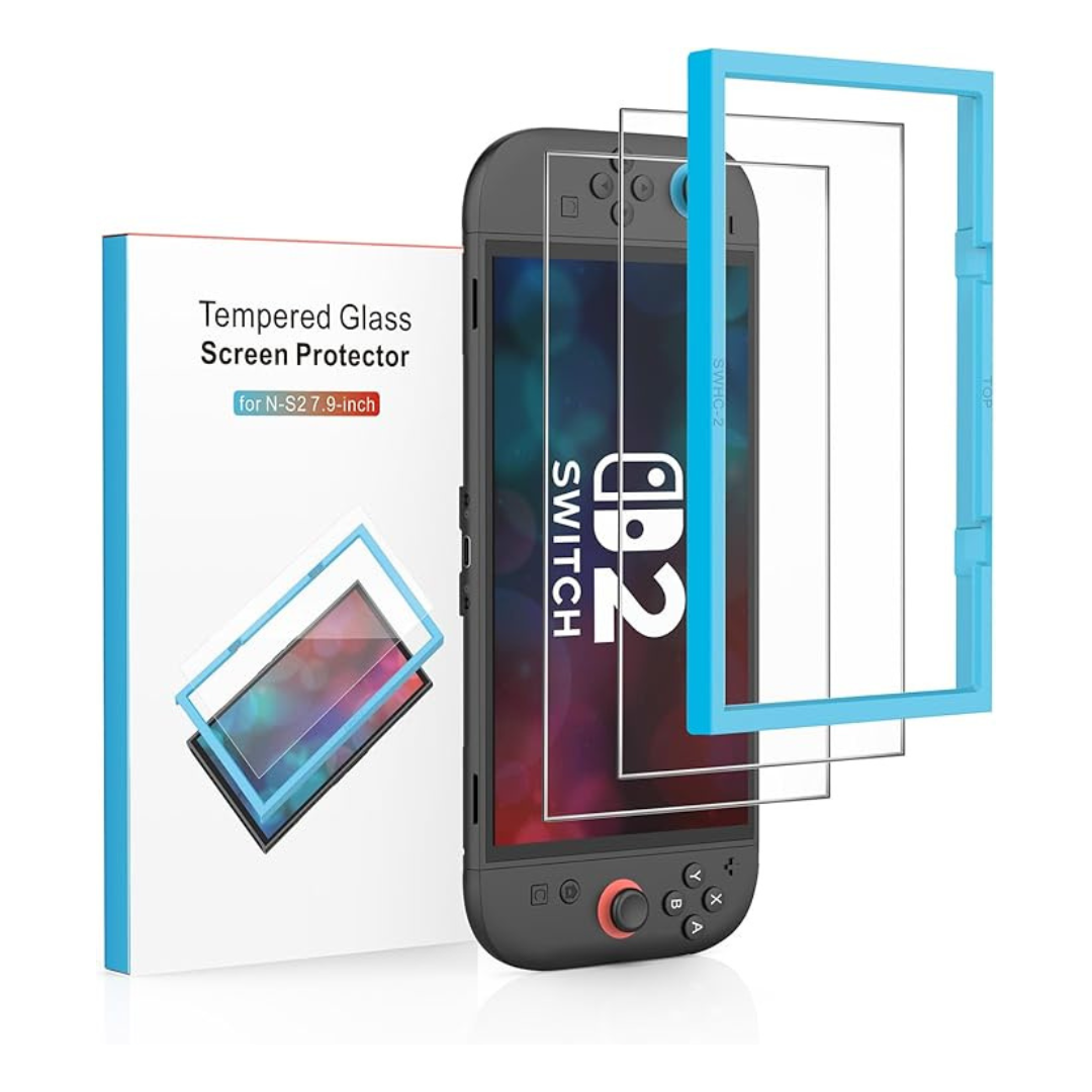2-Pack 7.9" Tempered Glass Screen Protector For Nintendo Switch 2