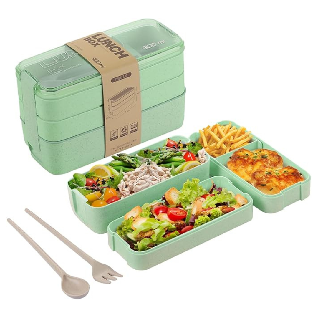 Asfrost 3-In-1 Japanese-Style Bento Box For Adults 900ML