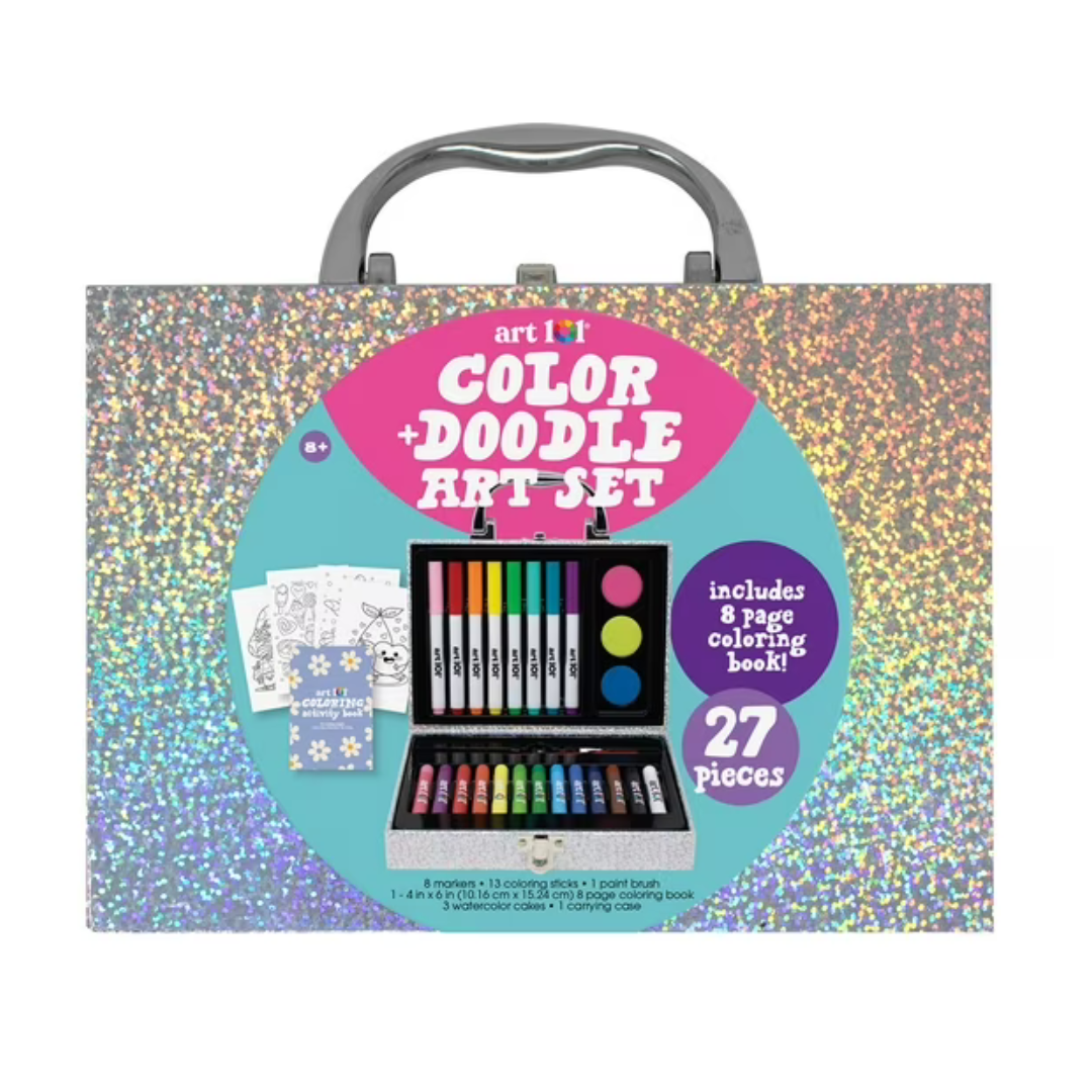 27-Piece Art 101 Color and Doodle Coloring Set with Carrying Case