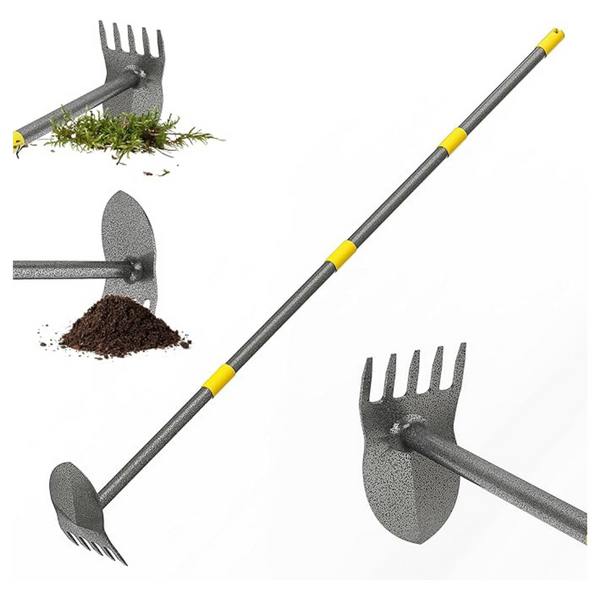 DwelSpire 2-In-1 Heavy Duty Garden Hoe With 17-60 Inch Long Handle