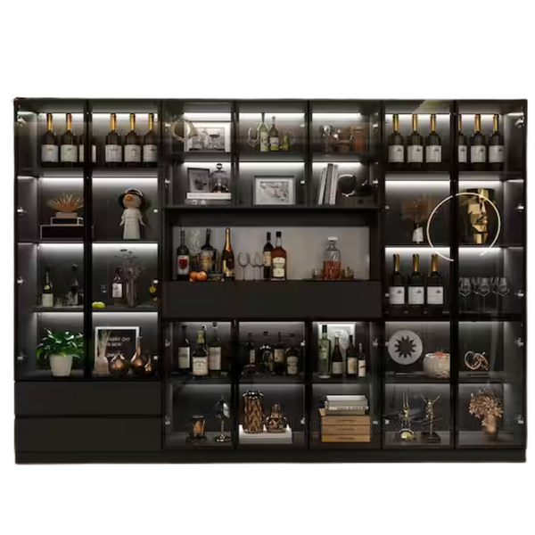 30-Shelf Wood Standard Combo Bookshelf (110.2" W x 78.7" H)