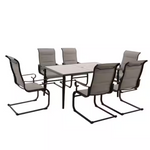 7-Piece Hampton Bay Glenridge Falls Metal Padded Sling Rectangular Outdoor Dining Set