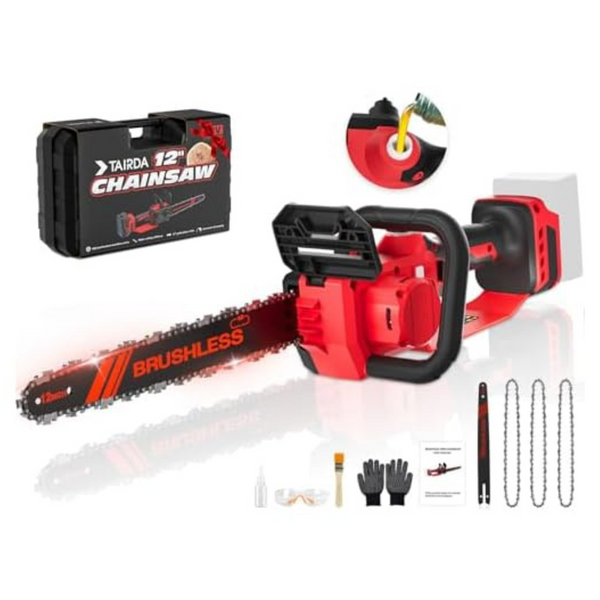 TAIRDA 1000W 12" Brushless Cordless Mini Chainsaw