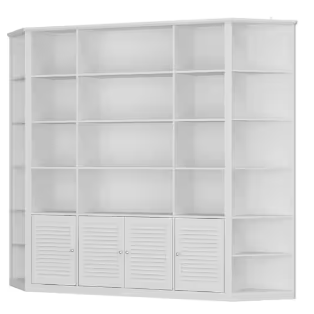 78.7" Tall White Wood Material 22-Tier Bookcase