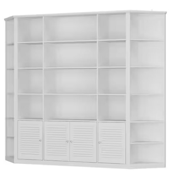 78.7" Tall White Wood Material 22-Tier Bookcase