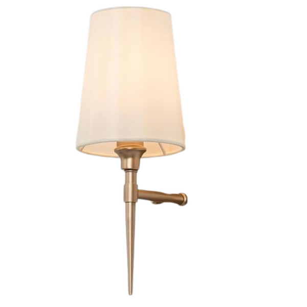Modern Gold Bathroom Wall Sconce With Fabric Shade