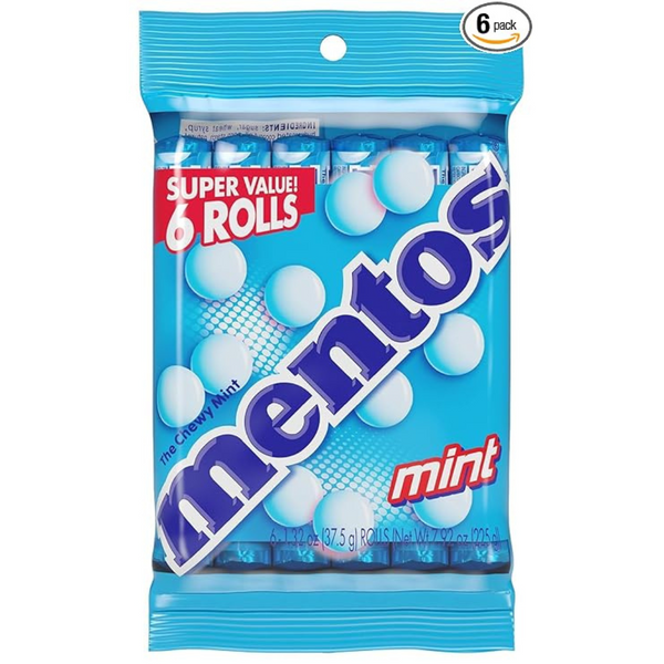 6-Pack Mentos Chewy Mint Candy Roll