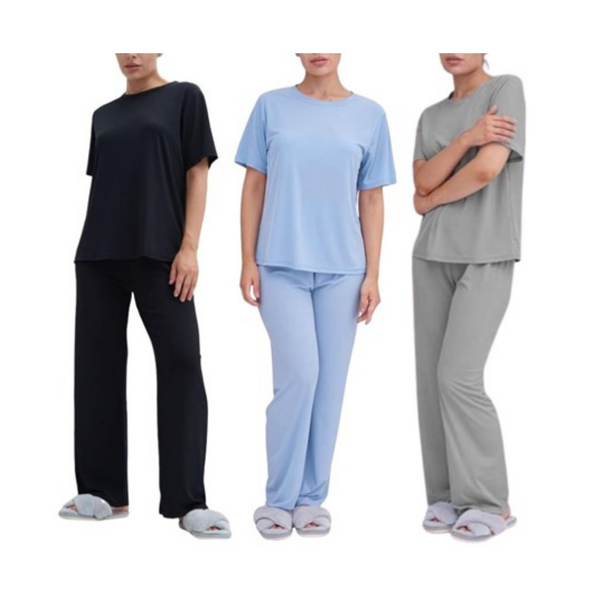 6-Piece Talmont Womens Silky Short Sleeve Lounge Pajama Sets