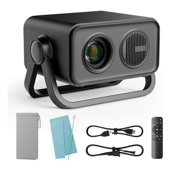 Mini Portable AI Auto Keystone Projector With Dual Stand