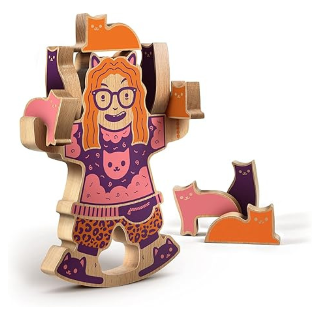 Genuine Fred Crazy CAT Lady Wooden Balance Game