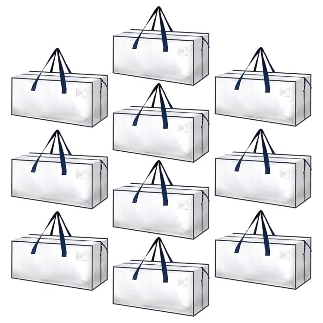 10-Pack HealSmart Extra Large Moving Bags with Zippers