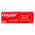 Colgate Optic White Stain Fighter Whitening Toothpaste, Clean Mint Flavor (4.2 Oz Tube)