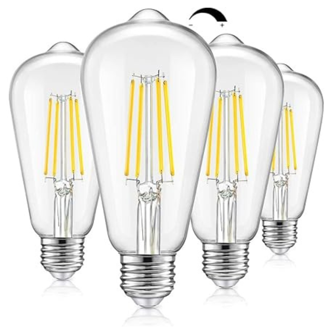 4-Pack TOBUSA 100W 5000K Dimmable Edison Light Bulbs