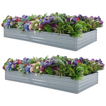 2-Pack Foxlang 8ft x 4ft x 1ft Galvanized Raised Garden Bed