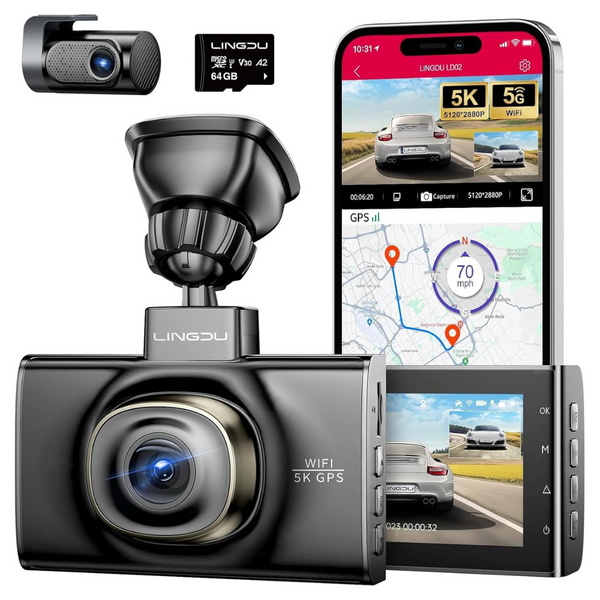 4K+2K Front And Rear 5G WiFi Dual Dashcam