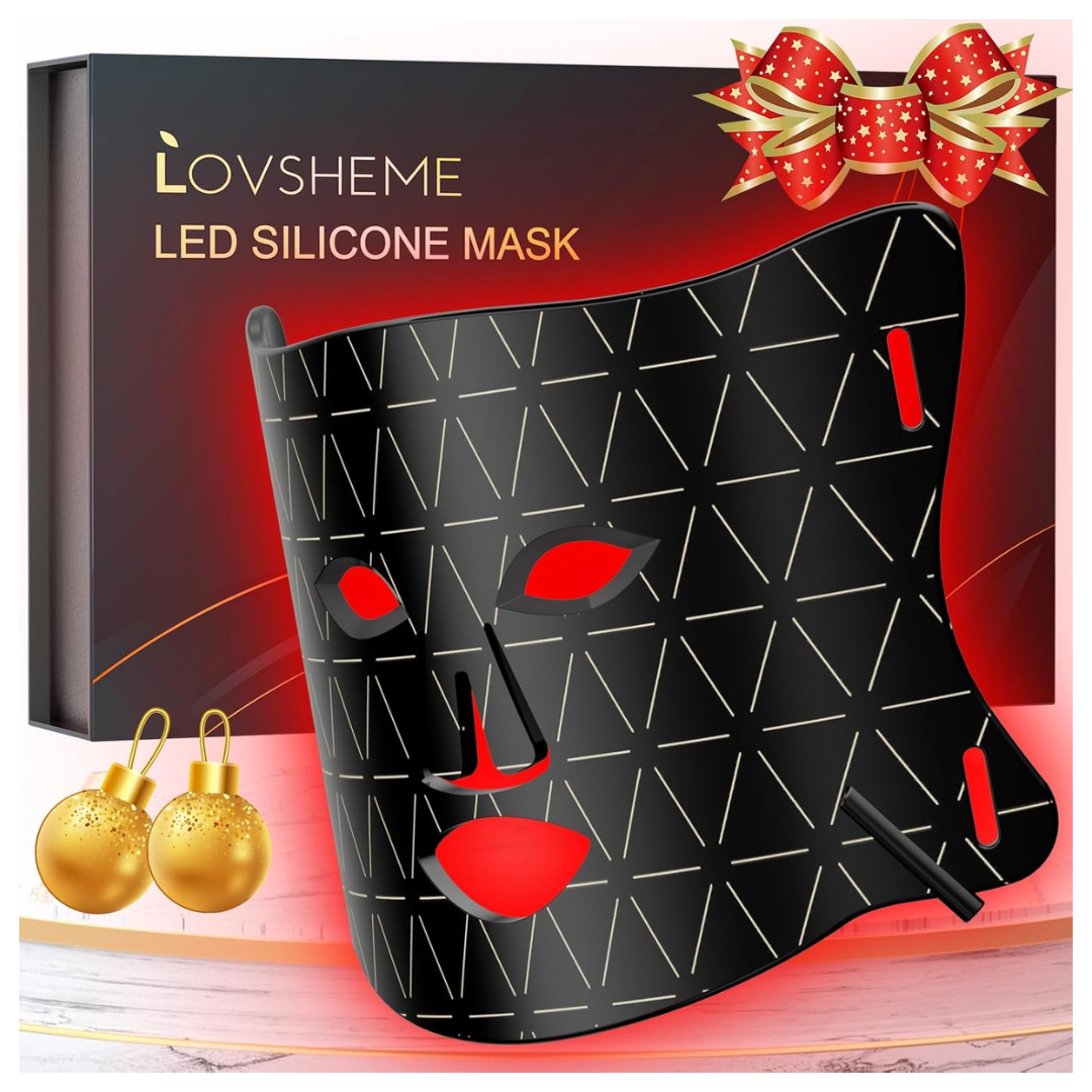 Red Light Therapy LED Face Mask W/ 3-Modes For Acne & Wrinkles