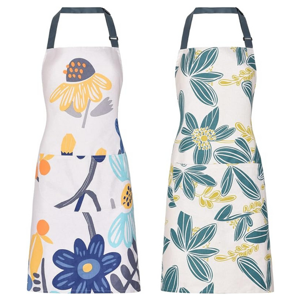 2 Pack Floral Apron For Women With Pockets