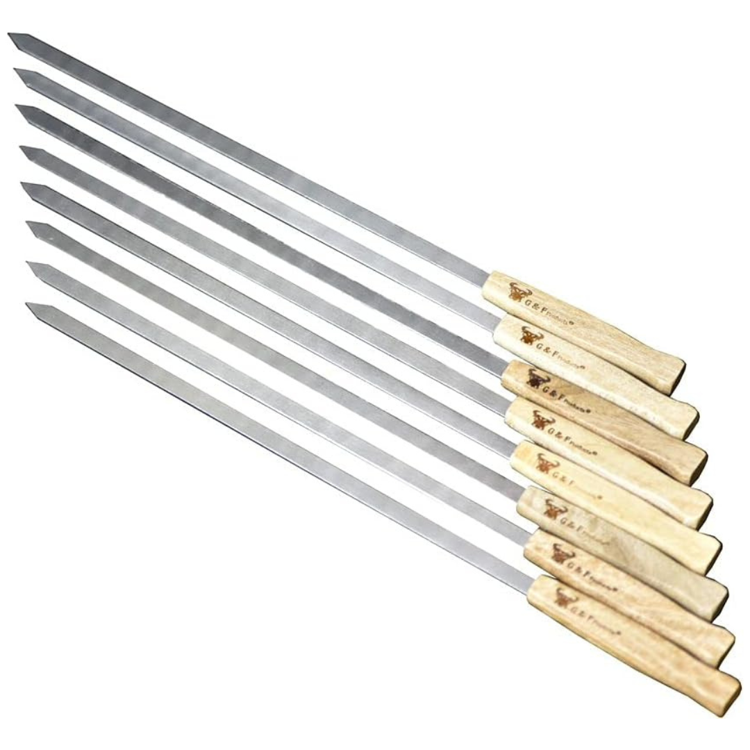8-Piece G & F Products Brazilian BBQ Skewers (17 x 3/8" Blade)