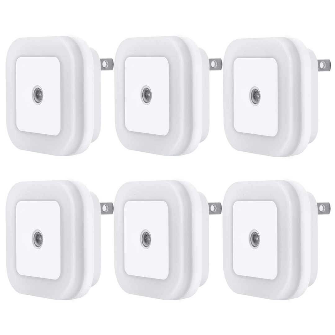 6-Pack Plug-in LED Night Light With Dusk To Dawn Sensor