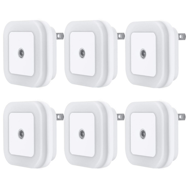6-Pack Plug-in LED Night Light With Dusk To Dawn Sensor