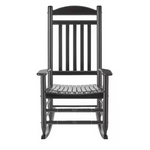 Hampton Bay Black Wood Outdoor Rocking Chair
