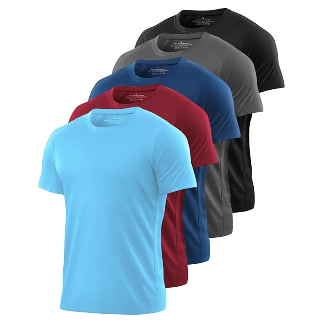5-Pack Kinglaman Mesh Dry Fit Gym Workout Shirt