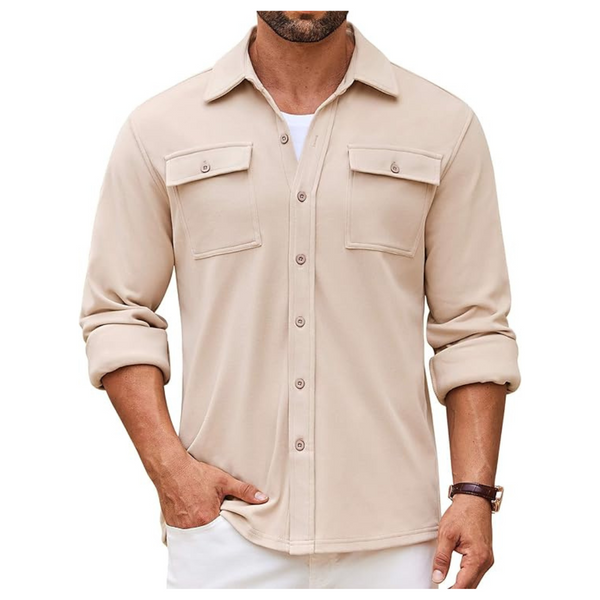 Men's Thermal Shirt Jacket With Pockets